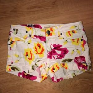 White shorts with flowers